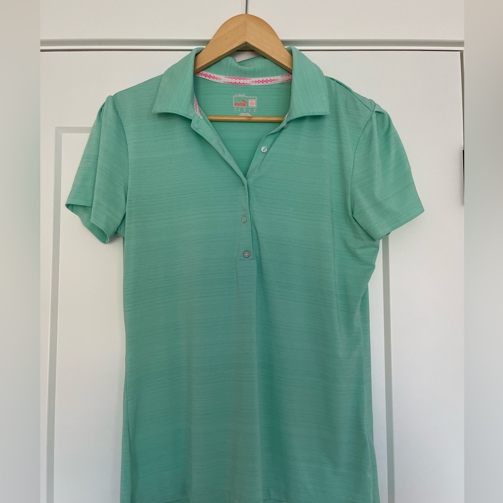 Puma women’s golf collar short sleeve shirt mint green